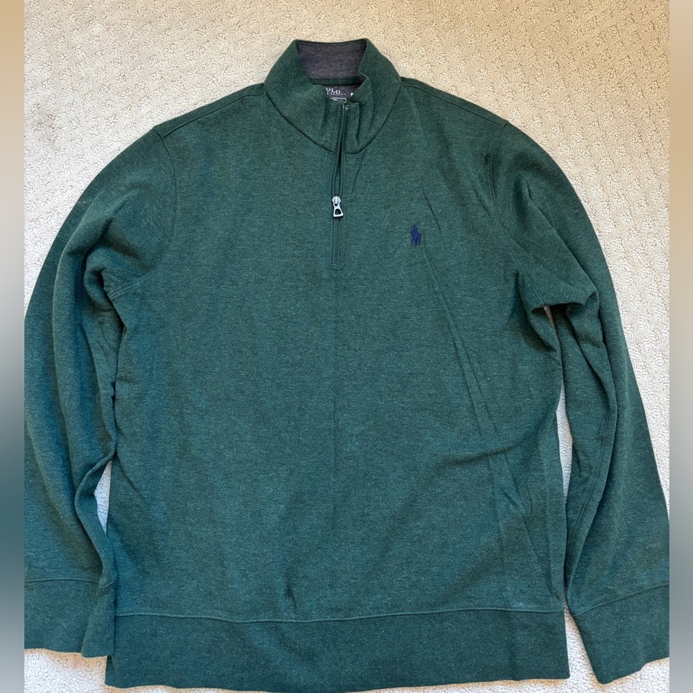 Polo Ralph Lauren Gray Green Quarter Zip Pullover